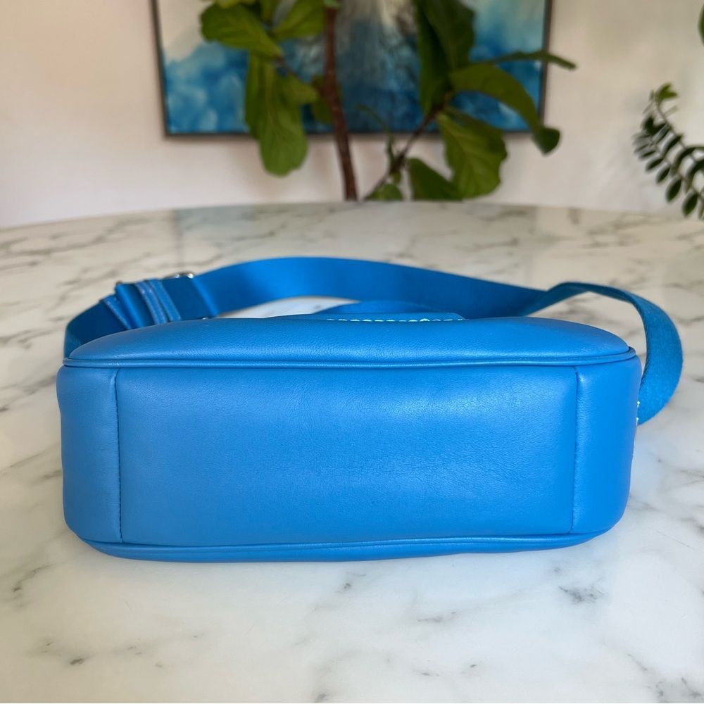 Coach Teri Shoulder Bag w/ Signature Quilting Silver Bright Blue CJ608 Crossbody - Picture 8 of 16